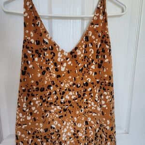 LOFT Brown and Black Leopard Print Tank Top